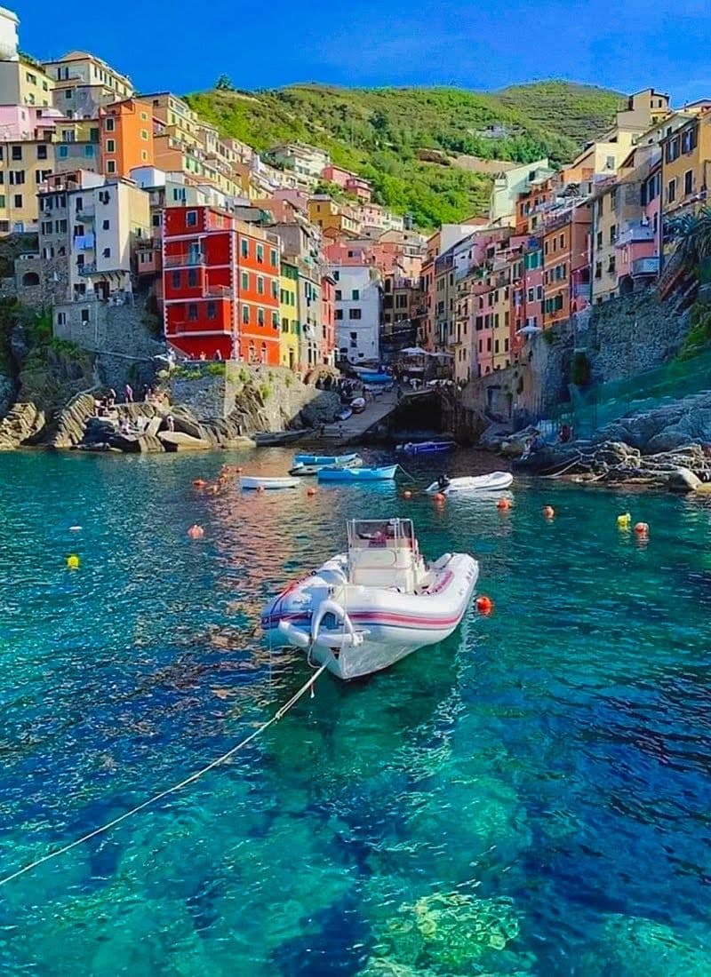 Taking a boat tour along the Ligurian coast - Riomaggiore - Italy